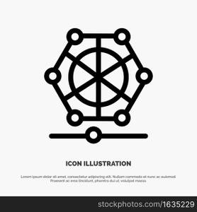 Machine, Learning, Language, Data Line Icon Vector