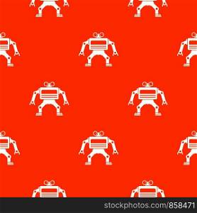 Machine pattern repeat seamless in orange color for any design. Vector geometric illustration. Machine pattern seamless