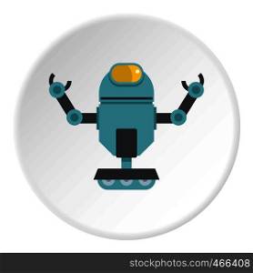 Machine robot icon in flat circle isolated on white background vector illustration for web. Machine robot icon circle