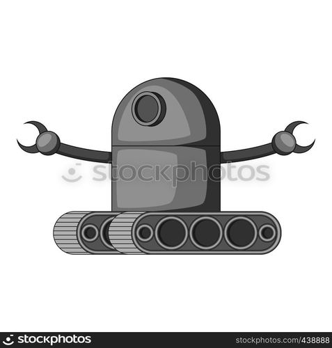 Machine robot icon in monochrome style isolated on white background vector illustration. Machine robot icon monochrome