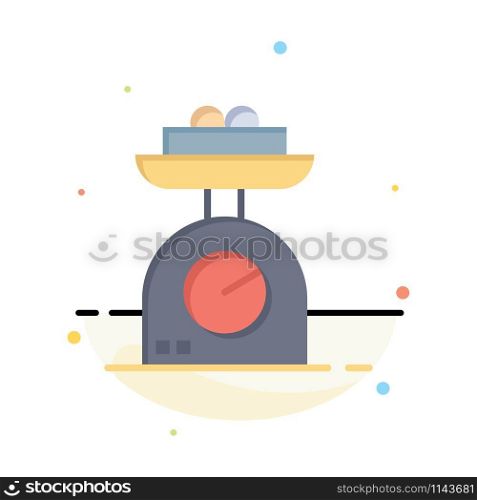 Machine, Scale, Weighing, Weight Abstract Flat Color Icon Template