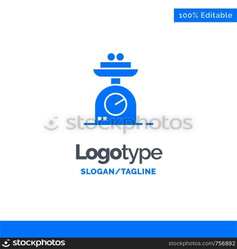 Machine, Scale, Weighing, Weight Blue Business Logo Template