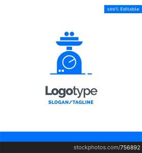 Machine, Scale, Weighing, Weight Blue Business Logo Template