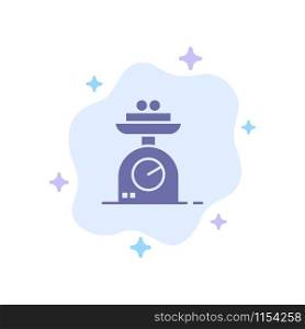 Machine, Scale, Weighing, Weight Blue Icon on Abstract Cloud Background