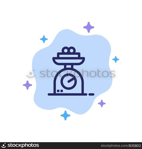 Machine, Scale, Weighing, Weight Blue Icon on Abstract Cloud Background