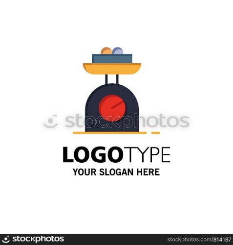 Machine, Scale, Weighing, Weight Business Logo Template. Flat Color