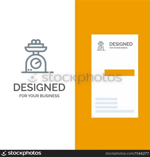 Machine, Scale, Weighing, Weight Grey Logo Design and Business Card Template