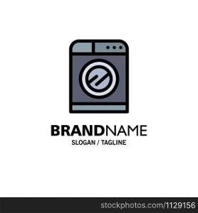 Machine, Technology, Washing, Washing Business Logo Template. Flat Color