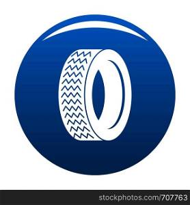 Machine tire icon vector blue circle isolated on white background . Machine tire icon blue vector