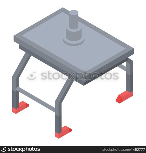 Machine-tool table icon. Isometric of machine-tool table vector icon for web design isolated on white background. Machine-tool table icon, isometric style