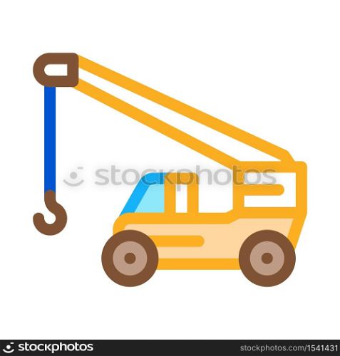 machinery crane icon vector. machinery crane sign. color symbol illustration. machinery crane icon vector outline illustration