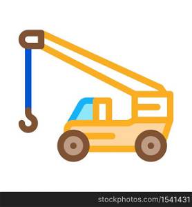 machinery crane icon vector. machinery crane sign. color symbol illustration. machinery crane icon vector outline illustration
