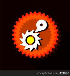 Machinery gear icon. Flat illustration of machinery gear vector icon for web. Machinery gear icon, flat style