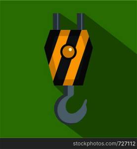 Machinery hook icon. Flat illustration of machinery hook vector icon for web. Machinery hook icon, flat style
