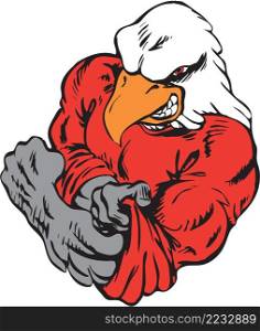 Macho Eagle Mascot Vector Illustration