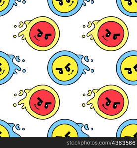 mad angry curious seamless pattern textile print