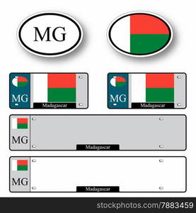 madagascar auto set against white background, abstract vector art illustration, image contains transparency