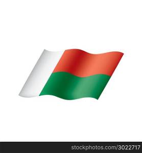 Madagascar flag, vector illustration. Madagascar flag, vector illustration on a white background