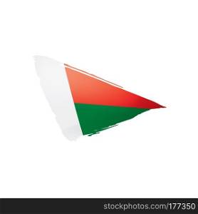 Madagascar flag, vector illustration on a white background. Madagascar flag, vector illustration on a white background.