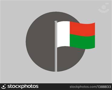 Madagascar National flag. original color and proportion. Simply vector illustration background, from all world countries flag set for design, education, icon, icon, isolated object and symbol for data visualisation
