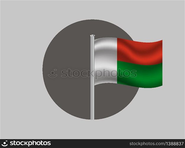 Madagascar National flag. original color and proportion. Simply vector illustration background, from all world countries flag set for design, education, icon, icon, isolated object and symbol for data visualisation