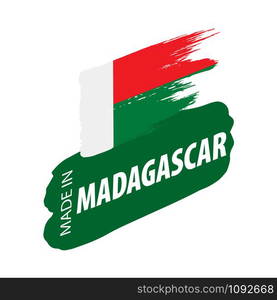 Madagascar national flag, vector illustration on a white background. Madagascar flag, vector illustration on a white background