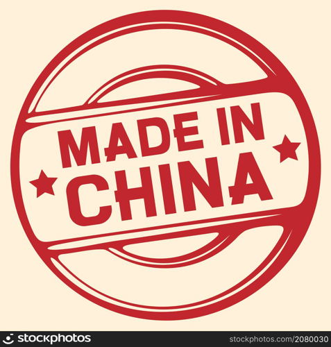 Made in china stamp vector sign