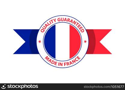 Made in France quality stamp. Vector illustration. Paris, Marseille
