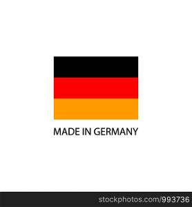 Made in Germany sign with national flag. Made in Germany sign