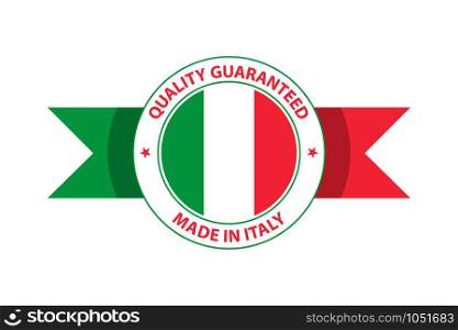 Made in Italy quality stamp. Vector illustration. Rome, Milano
