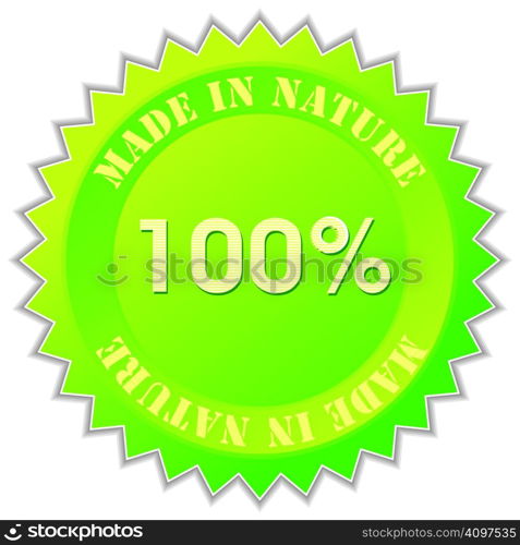 made in nature label, vector illustration