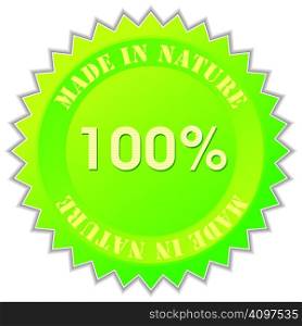 made in nature label, vector illustration
