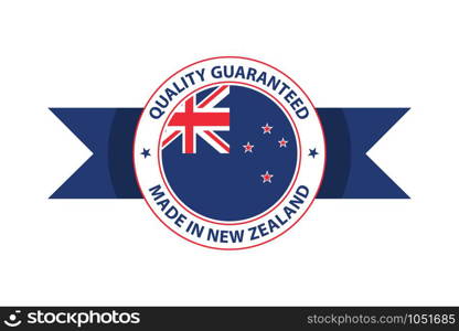 Made in New Zealand quality stamp. Vector illustration. Made in NZ