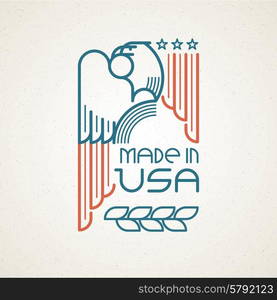 Made in the USA Symbol with American flag and eagle templates emblems. Vector illustration EPS 10. Made in the USA Symbol with American flag and eagle templates emblems. Vector illustration