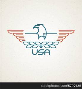 Made in the USA Symbol with American flag and eagle templates emblems. Vector illustration EPS 10. Made in the USA Symbol with American flag and eagle templates emblems. Vector illustration