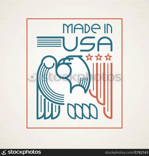 Made in the USA Symbol with American flag and eagle templates emblems. Vector illustration EPS 10. Made in the USA Symbol with American flag and eagle templates emblems. Vector illustration