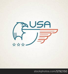 Made in the USA Symbol with American flag and eagle templates emblems. Vector illustration EPS 10. Made in the USA Symbol with American flag and eagle templates emblems. Vector illustration