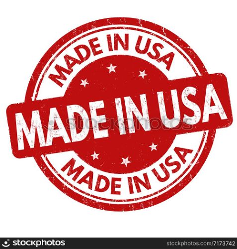 Made in USA sign or stamp on white background, vector illustration