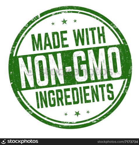 Made with non-gmo ingredients sign or stamp on white background, vector illustration