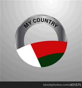 Madgascar My Country Flag badge