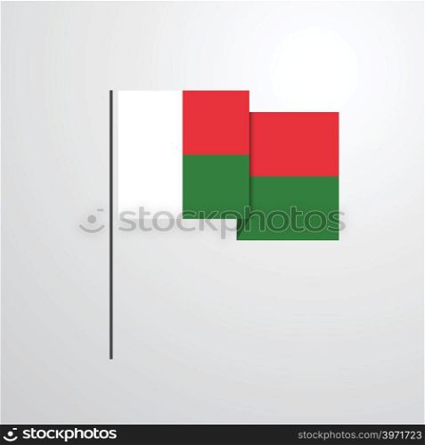 Madgascar waving Flag design vector
