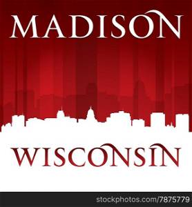 Madison Wisconsin city skyline silhouette. Vector illustration