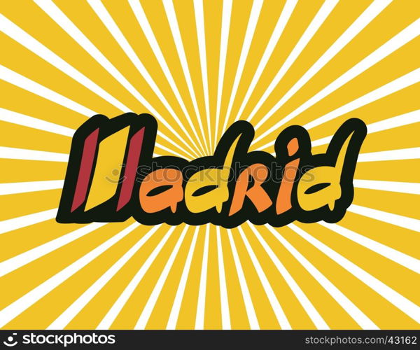 Madrid hand lettering text abstract vector illustration