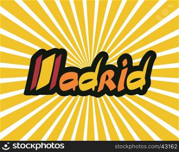 Madrid hand lettering text abstract vector illustration