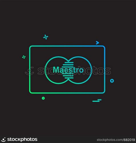 Maestro card icon design vector