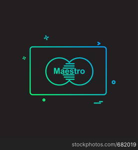 Maestro card icon design vector