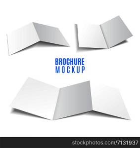 Magazine, booklet, postcard, flyer business card or brochure mockup template. Magazine, booklet, postcard, flyer, business 3d card or brochure mockup template set isolated on white.