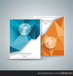 Magazine cover with pattern of geometric shapes and transparent bubbles