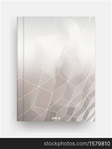 Magazine template with cover of halftone geometric background. Notebook template cover for background. Vector illustration.