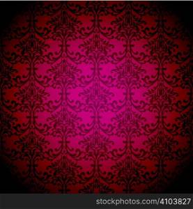 Magenta floral inspired wallpaper background with seamless repeat design
